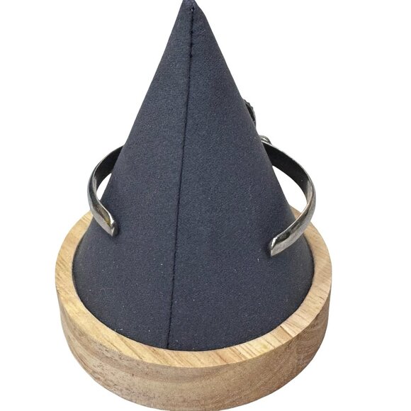 Vintage Navajo Sterling Silver Cuff Bracelet White Buffalo Stone Southwest 42g - Picture 12 of 14